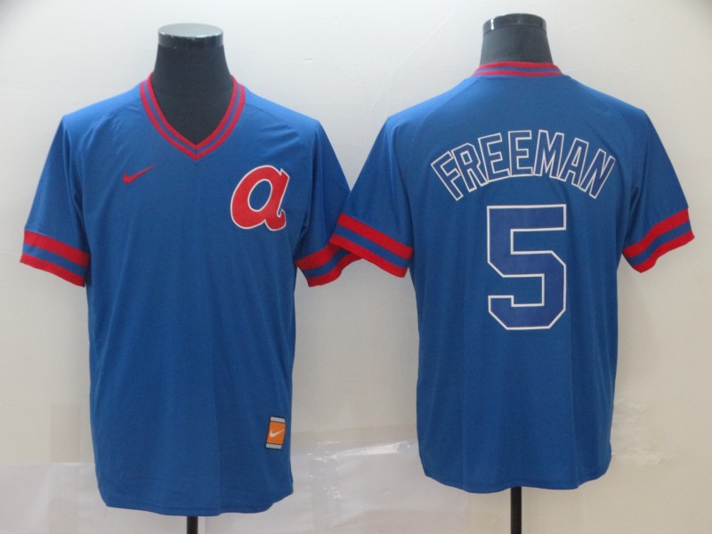 Men's Atlanta Braves Freedie Freeman #5 Blue Jersey